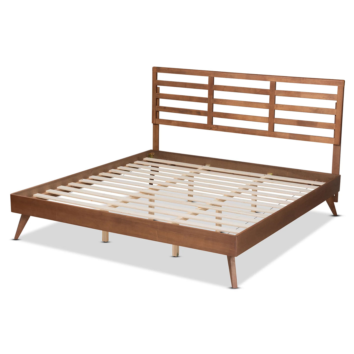 King Ash Walnut Platform Bed L9893
