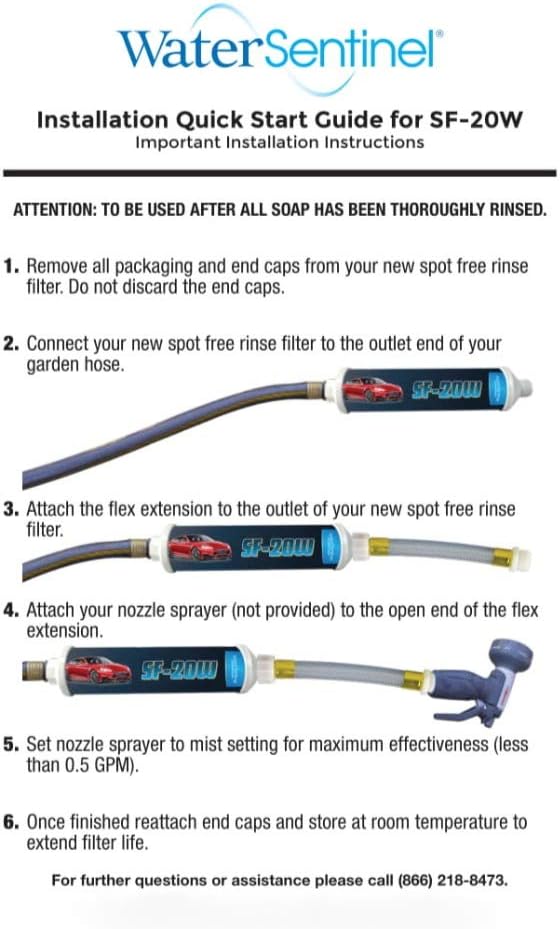 Inline Deionized Water Garden Hose Filter & Extension Adapter (2-Pack) I8825