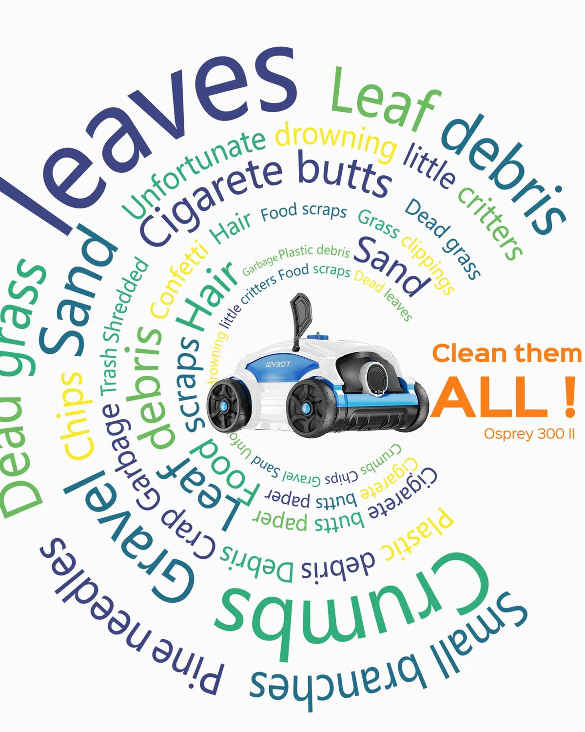 Cordless Robotic Pool Cleaner 45W 130Mins Black and Blue W80418