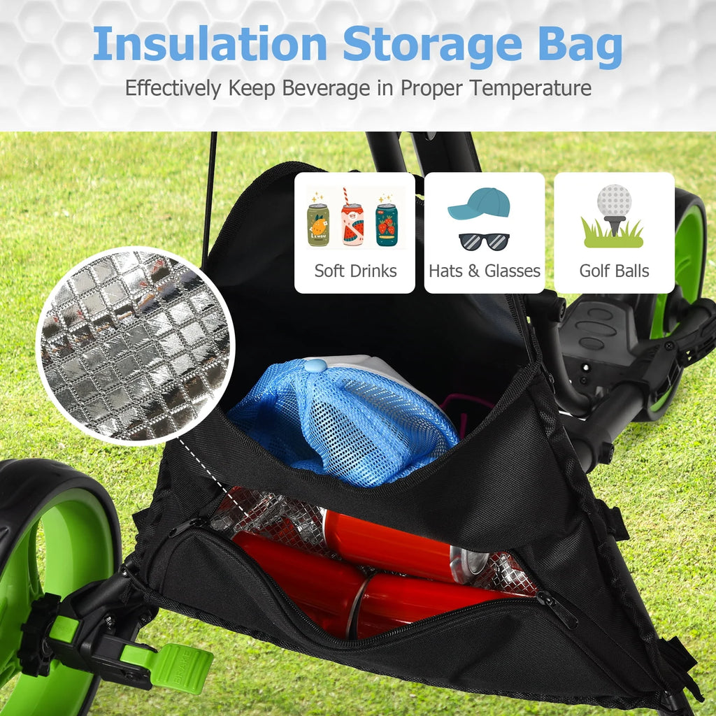 Folding 3 Wheels Golf Push Cart with Bag Scoreboard A318