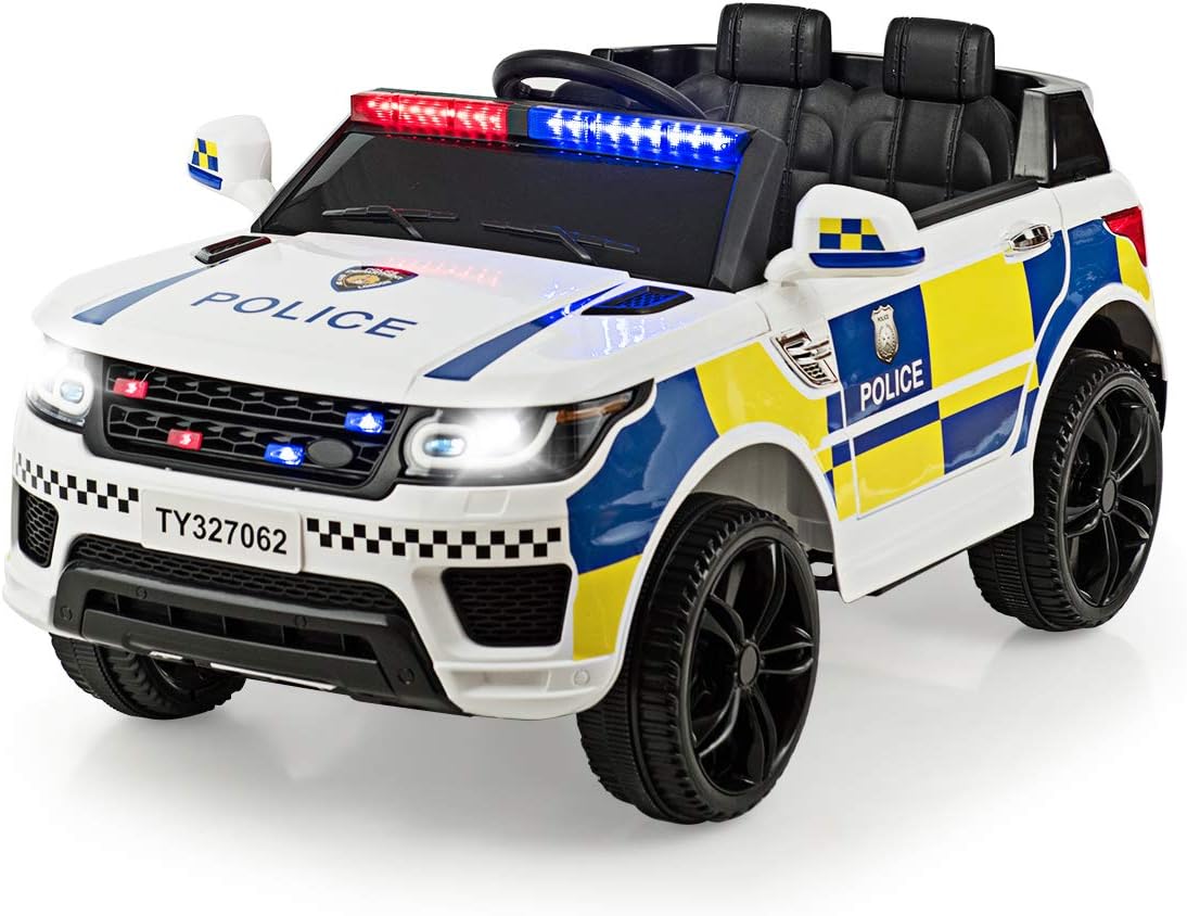 12V Battery Powered White Police SUV Ride on Car G53405