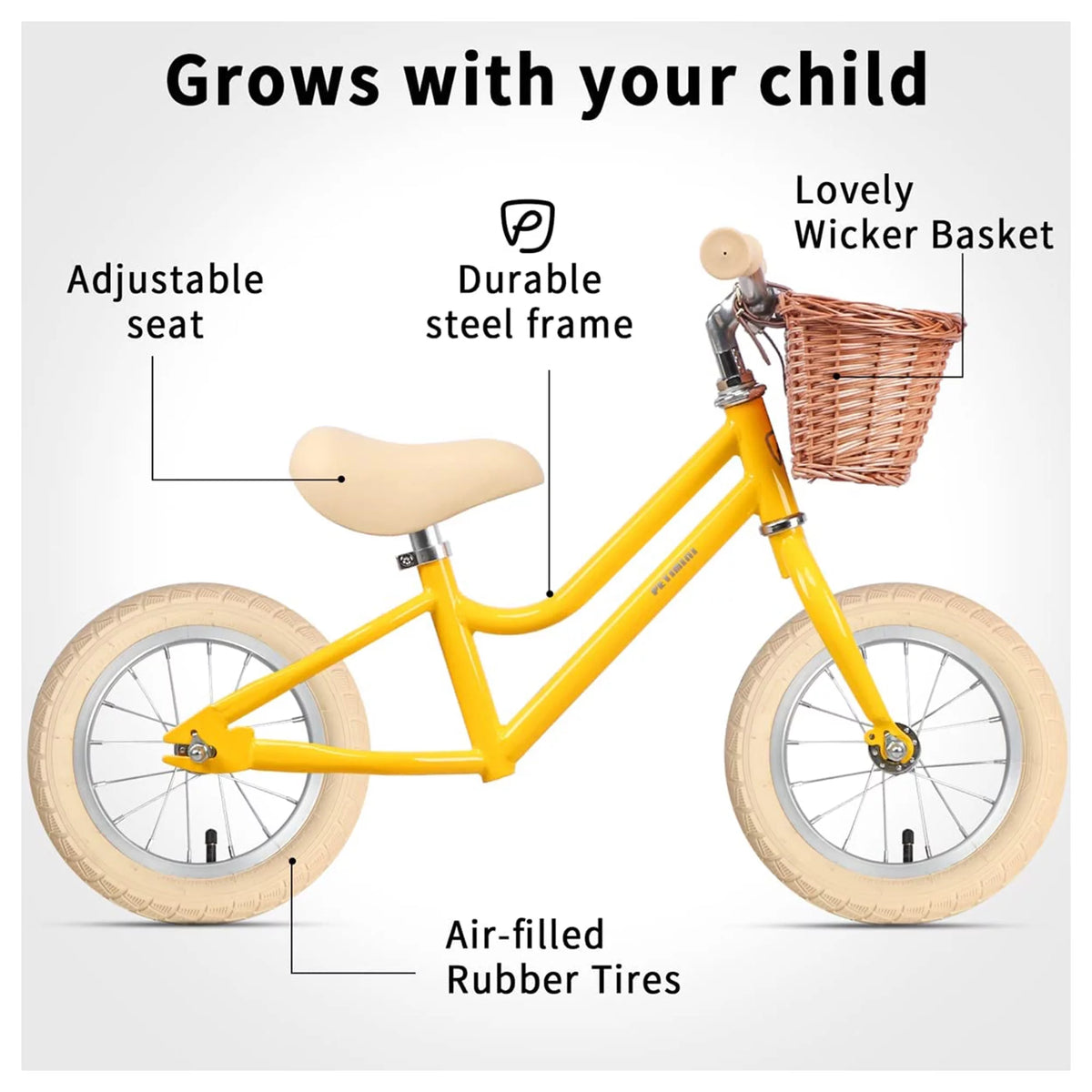 12 Inch Kids Balance Bike with Basket S467