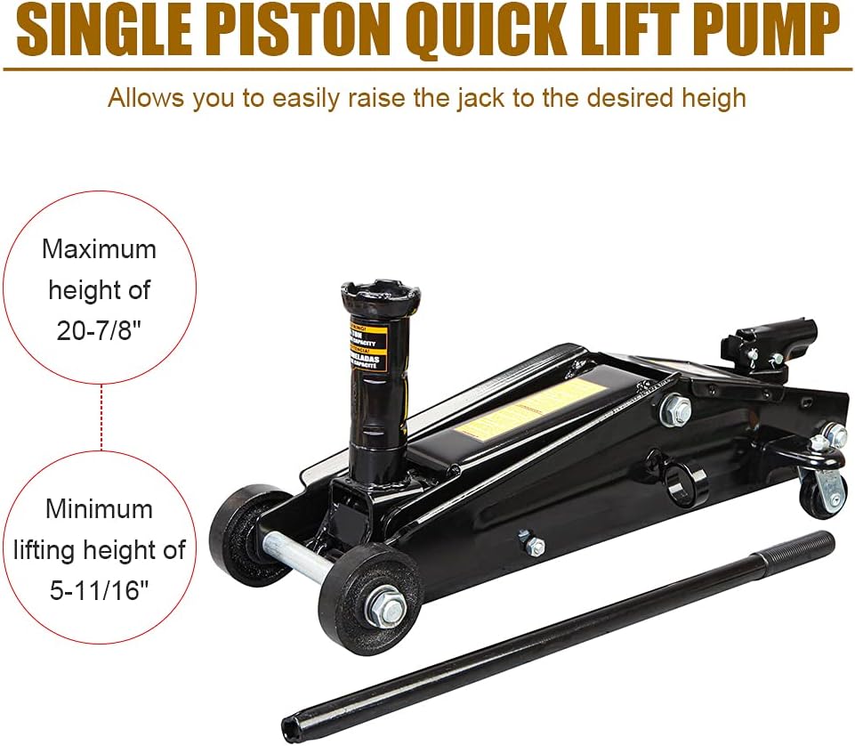 Black Jack Hydraulic Trolley Service/Floor Jack, 3 Ton (6,000 lb) Capacity O7866