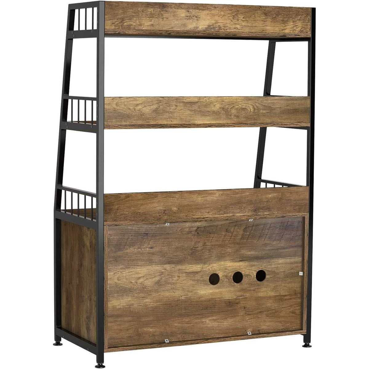 Large Hidden Cat Litter Box Enclosure Furniture with Shelf Wood P490340