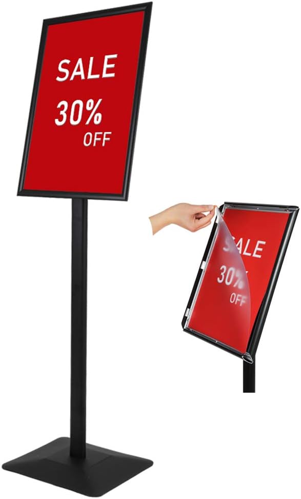 Black Pack of 2 Adjustable Aluminum Sign Stand Y75599