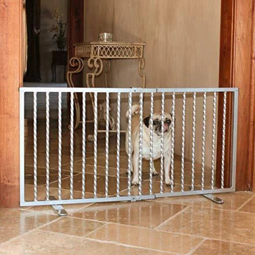 White Wrought Iron Freestanding Pet Gate M703