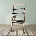 70" Tall Angled Ladder Desk Weathered White Walnut Oak Finish X6446