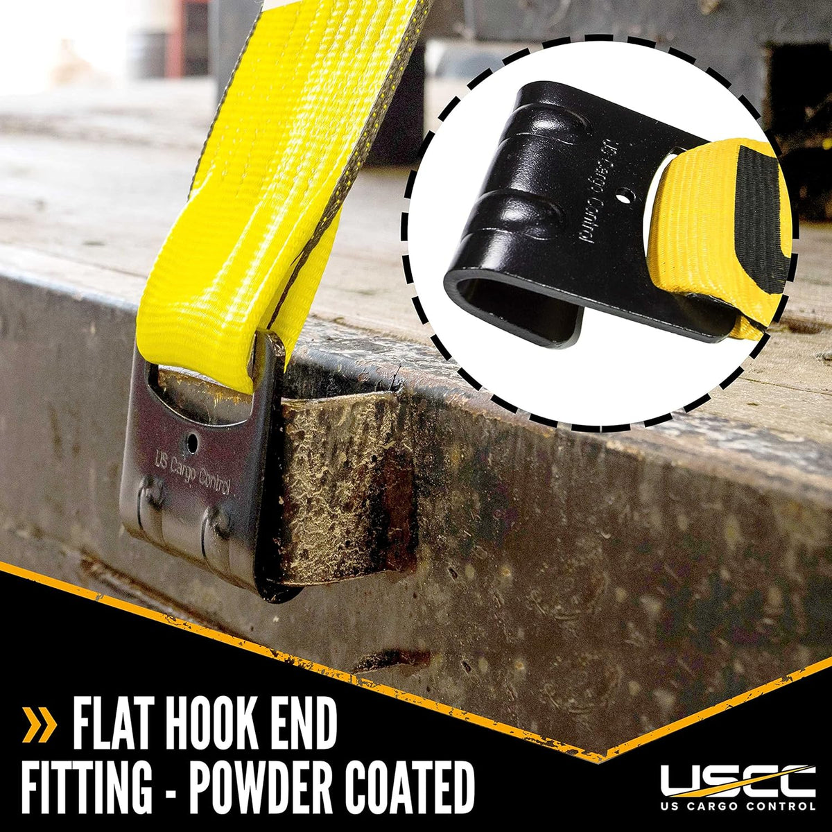 Yellow 4 Inch x 11 Inch Ratchet with Flat Hook Pack of 2 X326