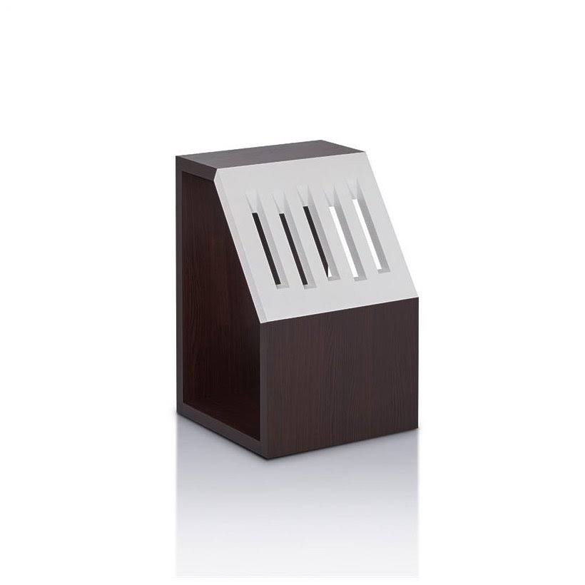 Slatted End Table in Walnut and White N481