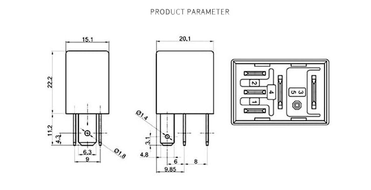 2 PCS 5-pin Relay, 12V/24V 30A Automotive Relay X238532