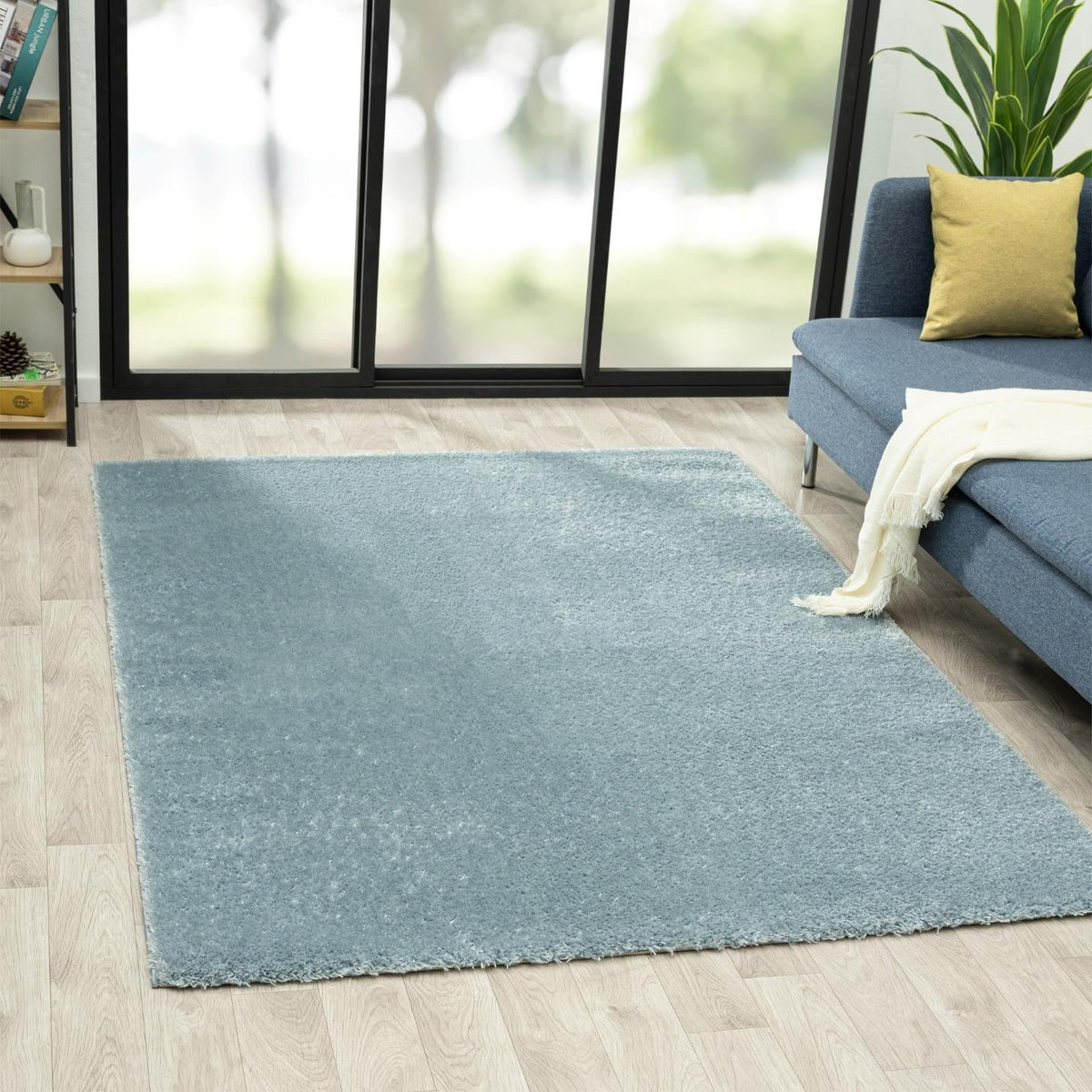 Blue 8x10 Shag Area Rug D3123