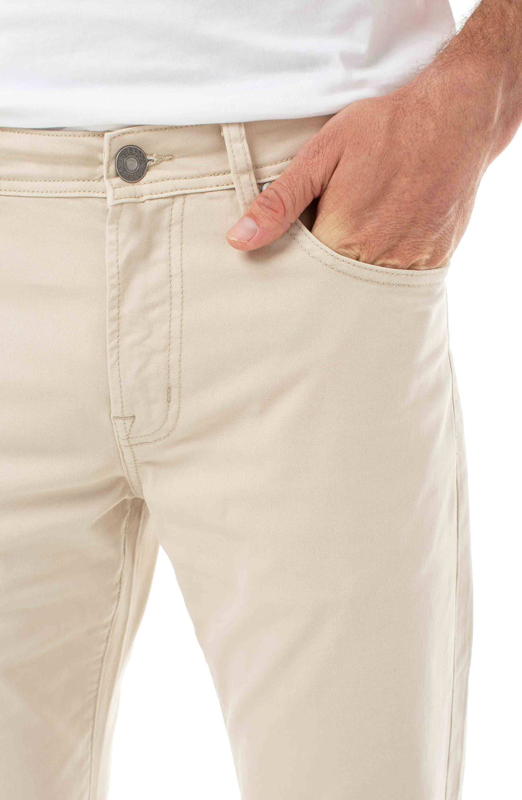 Relaxed Straight Twill Pants, Size 38 S245
