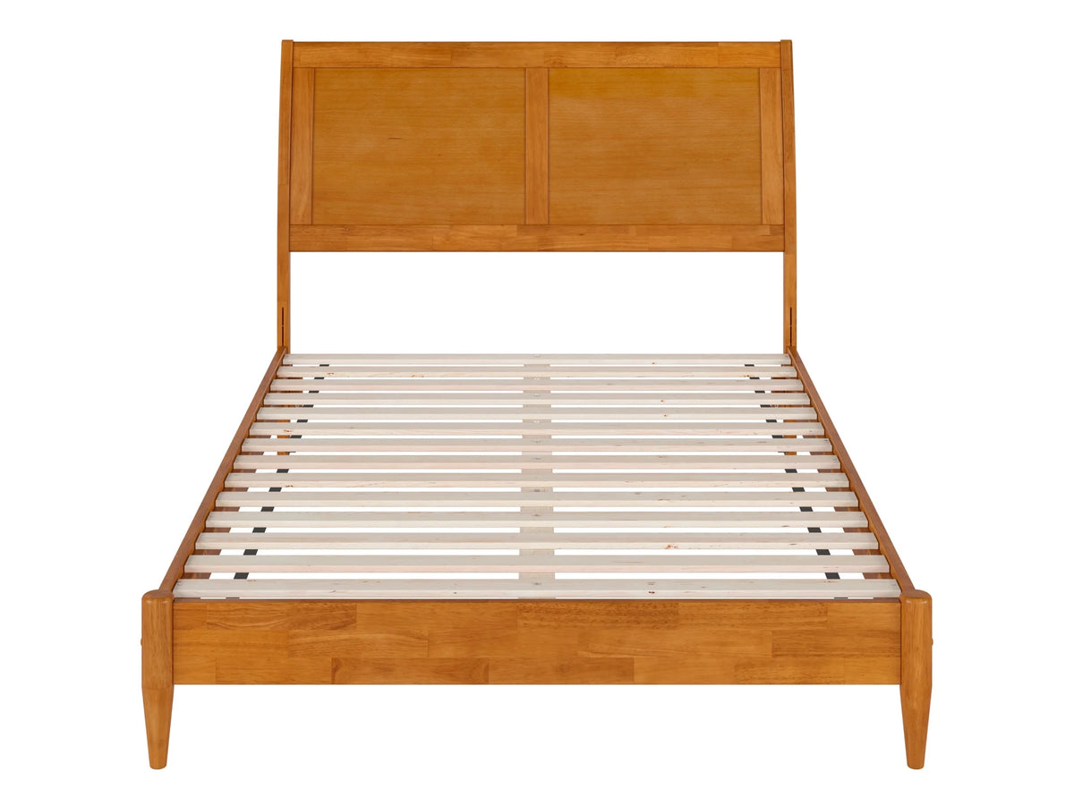 Full Solid Wood Low Profile Sleigh Platform Bed O5226