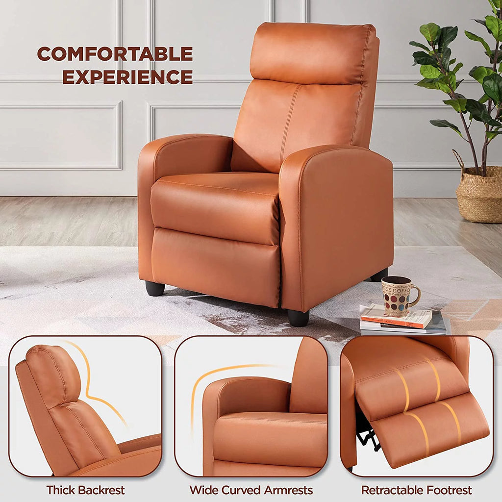 Tan Faux Leather Recliner Chair G12971