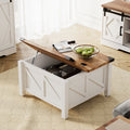 White Square Lift-Top Coffee Table with Hidden Storage T919