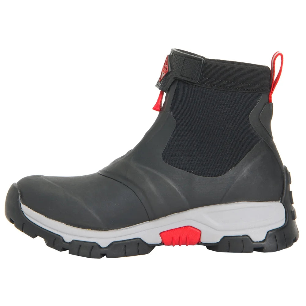 Black Gray Red Mid Zip Boots U9357