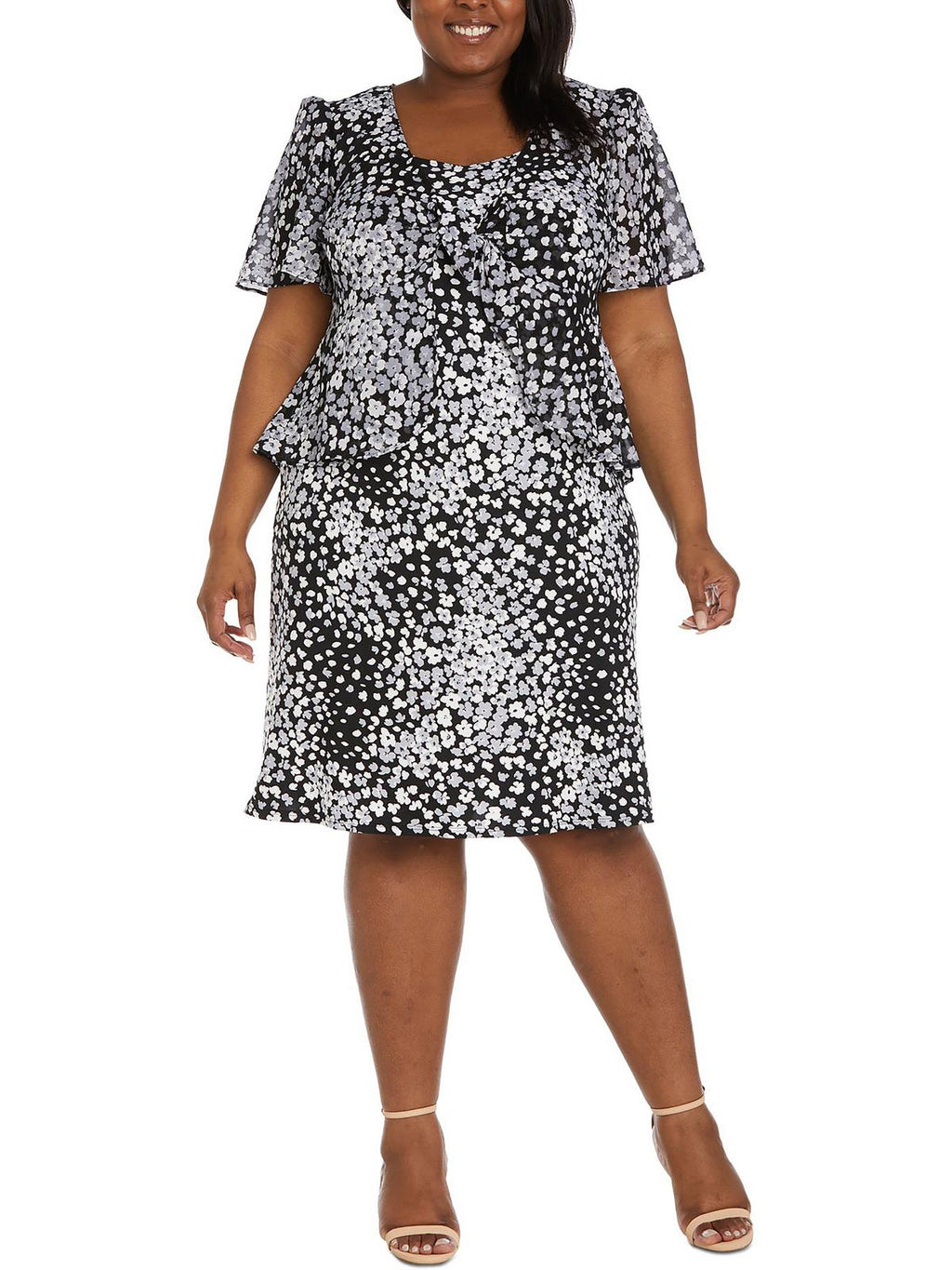 Plus 2PC Light Weight Midi Dress F77463