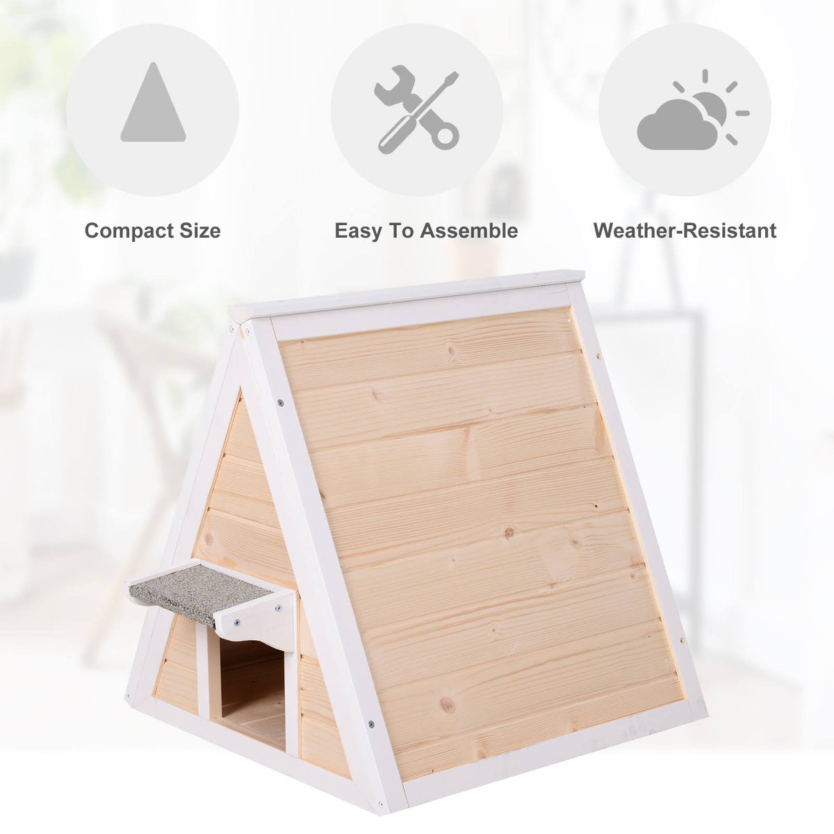 Solid Wood Cat Condo Outdoor Pet Shelter O168