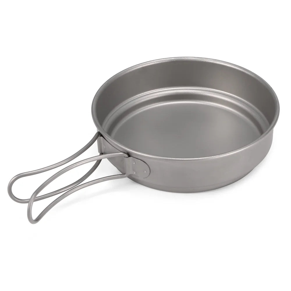 Titanium Cookware Set 1000ml 750ml Pot Pan Spoon Set W9858