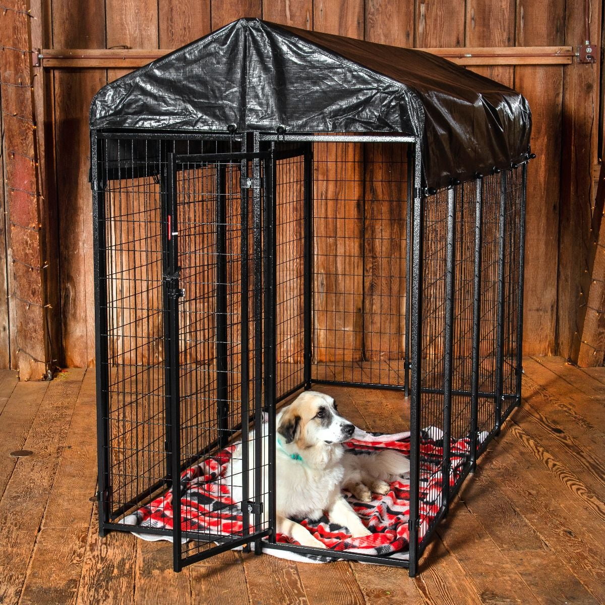 8ft x 4ft x 6ft Welded Wire Dog Kennel Playpen with Cover U2360