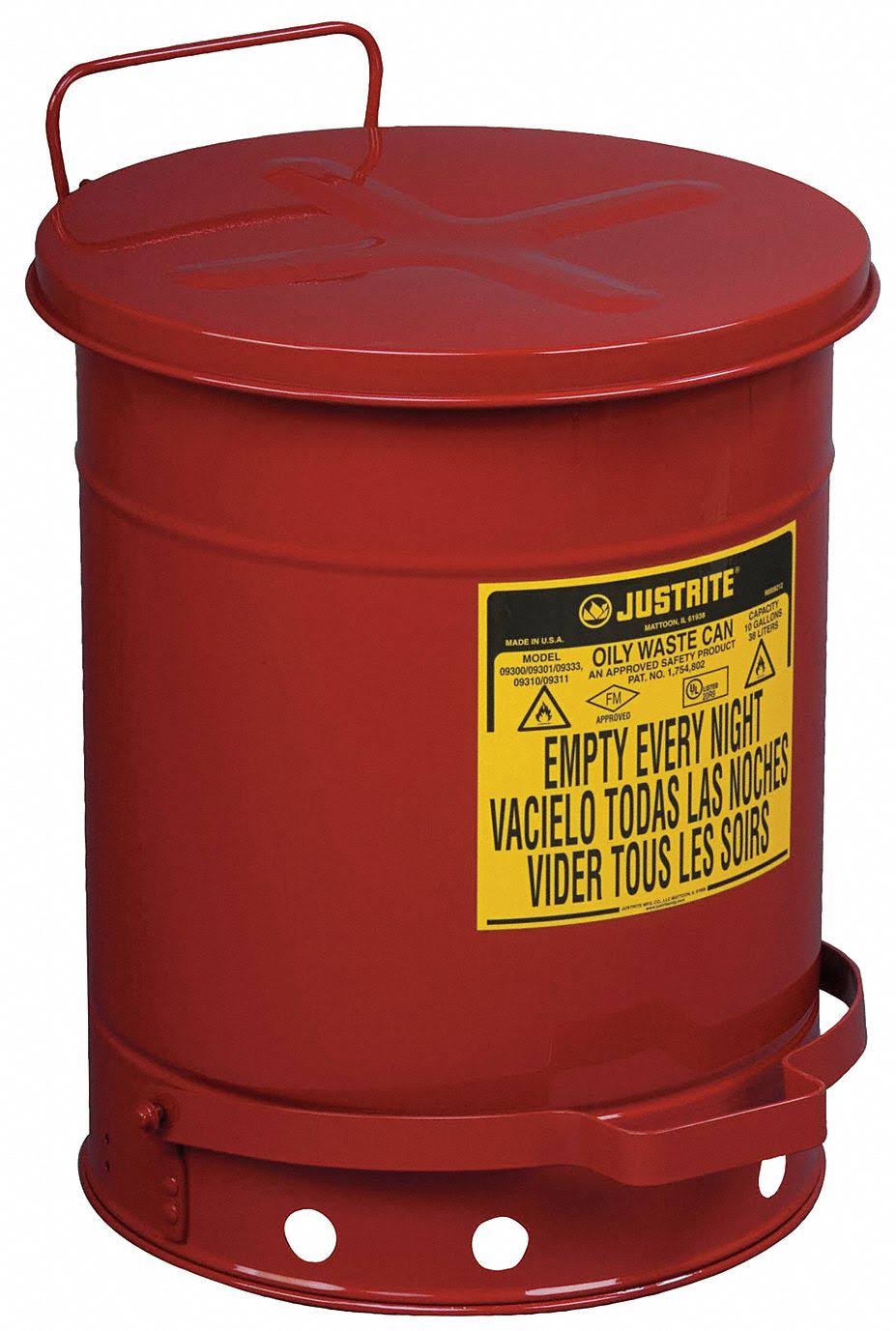 10 Gallon Red Oily Waste Can C577