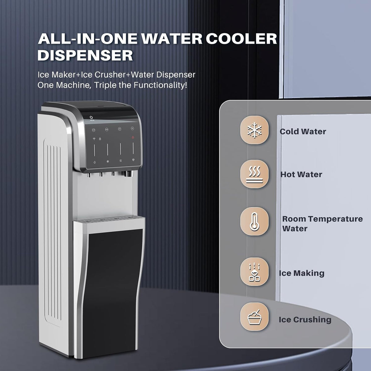 Stainless Steel Water Dispenser with Ice Maker E600495