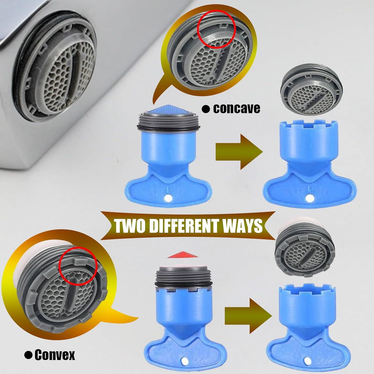 12PCS Faucet Aerator Key Removal Wrench Replacement Inserts T99298