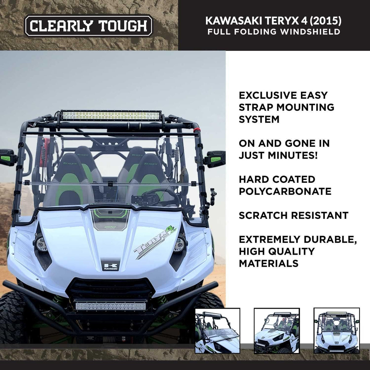 Folding Scratch Resistant Polycarbonate Windshield Q1966