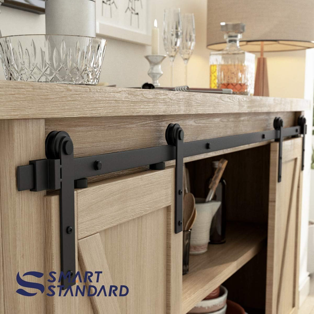 6.6FT Double Door Sliding Barn Door Hardware Kit W169211