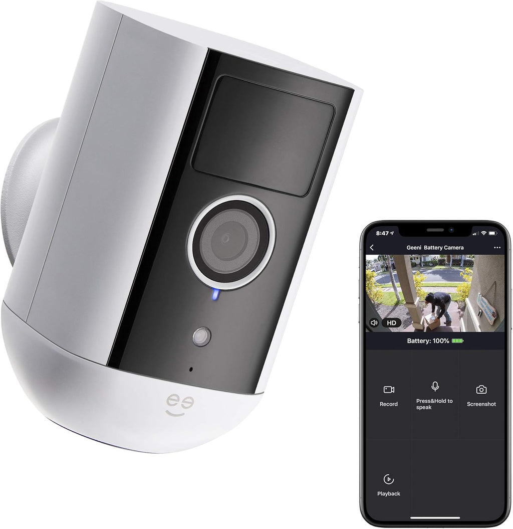 Wireless Indoor/Outdoor WiFi Security Camera, Rechargeable Battery-Powered 1080P Night Vision Waterproof (1 Pack) O43119