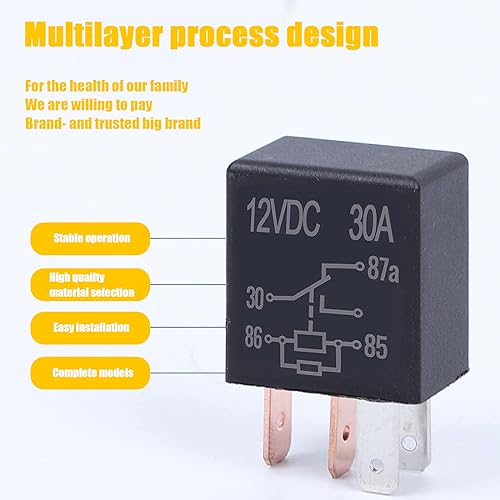 2 PCS 5-pin Relay, 12V/24V 30A Automotive Relay X238532