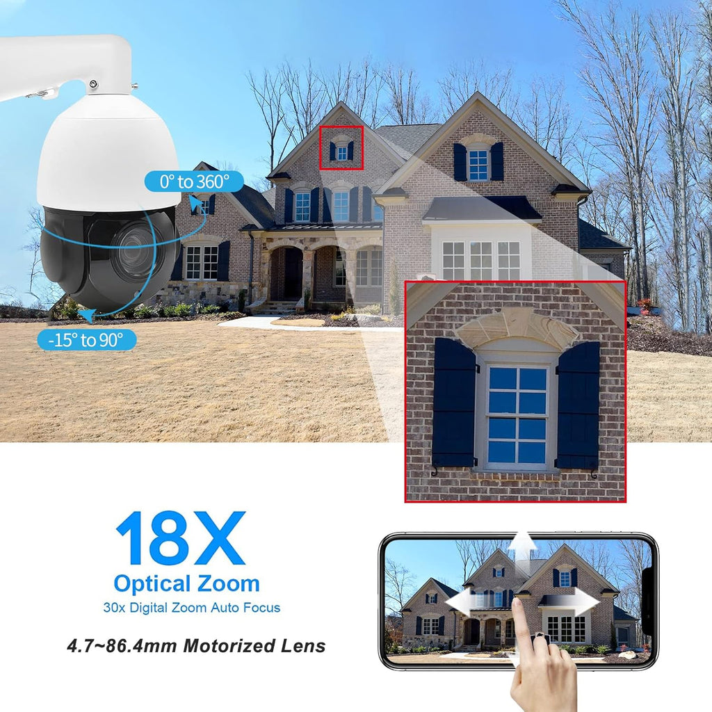 8MP Outdoor PTZ IP Camera with 4.7~84.6mm Motorized Lens K298