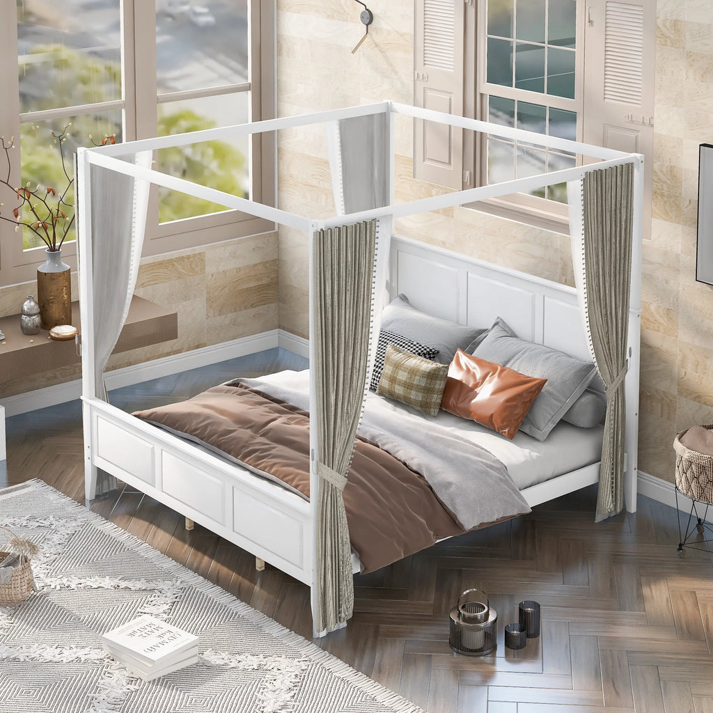 King Size Canopy Platform Bed X3072