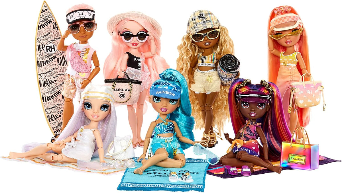 Pink Fashion Doll with 2 Designer Outfits and Pool Accessories Playset Q587929