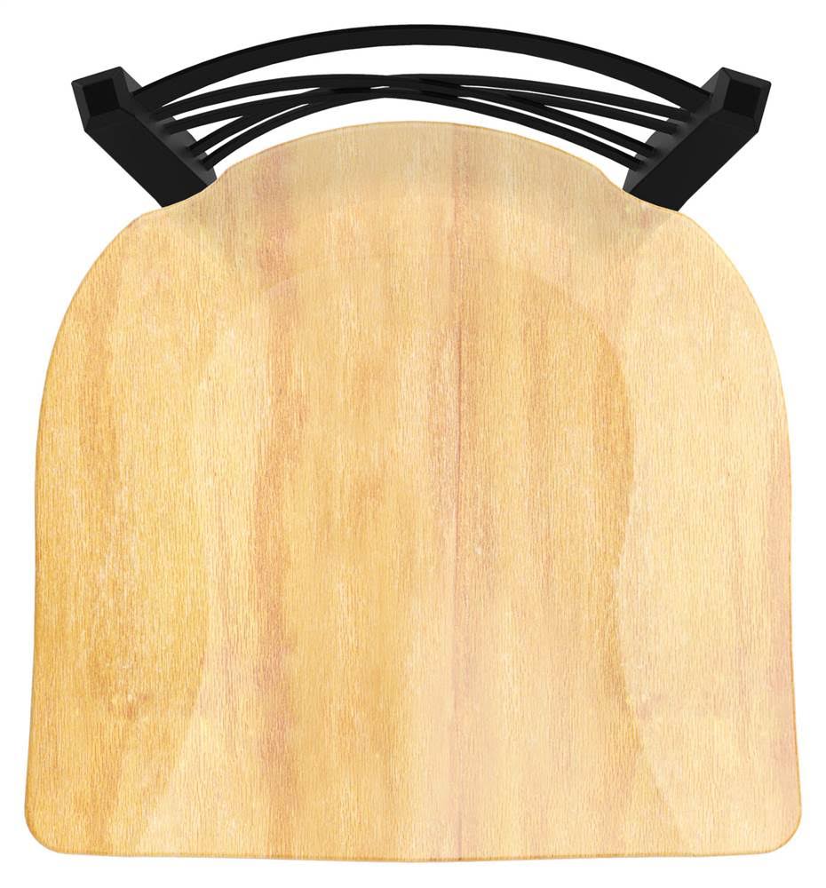 Swivel Bar Stool with Black Wrinkle Finish and Natural Maple Seat I4993