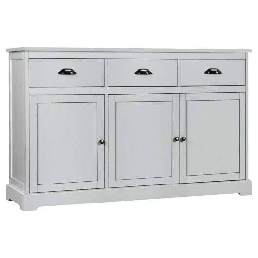 Gray 3 Drawers Sideboard Buffet Storage Cabinet I7500