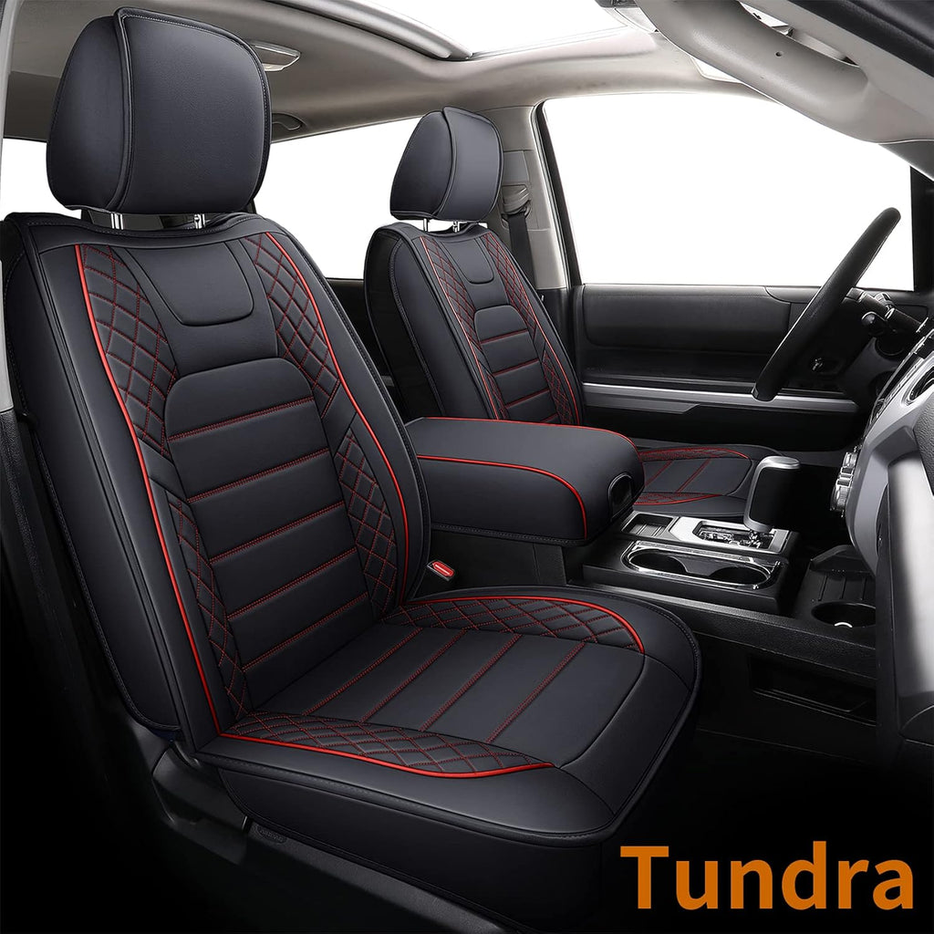 Black Faux Leather Seat Covers Front Set 2 pcs P428