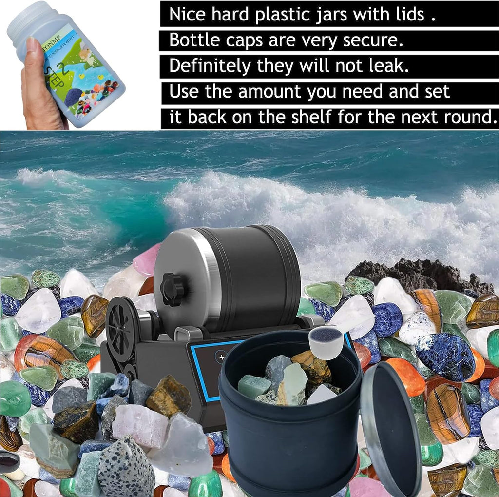 8 LBS Rock Tumbler Grit Refill Kit with Poly Plastic Pellets V5492