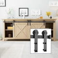 6.6FT Double Door Sliding Barn Door Hardware Kit W169211