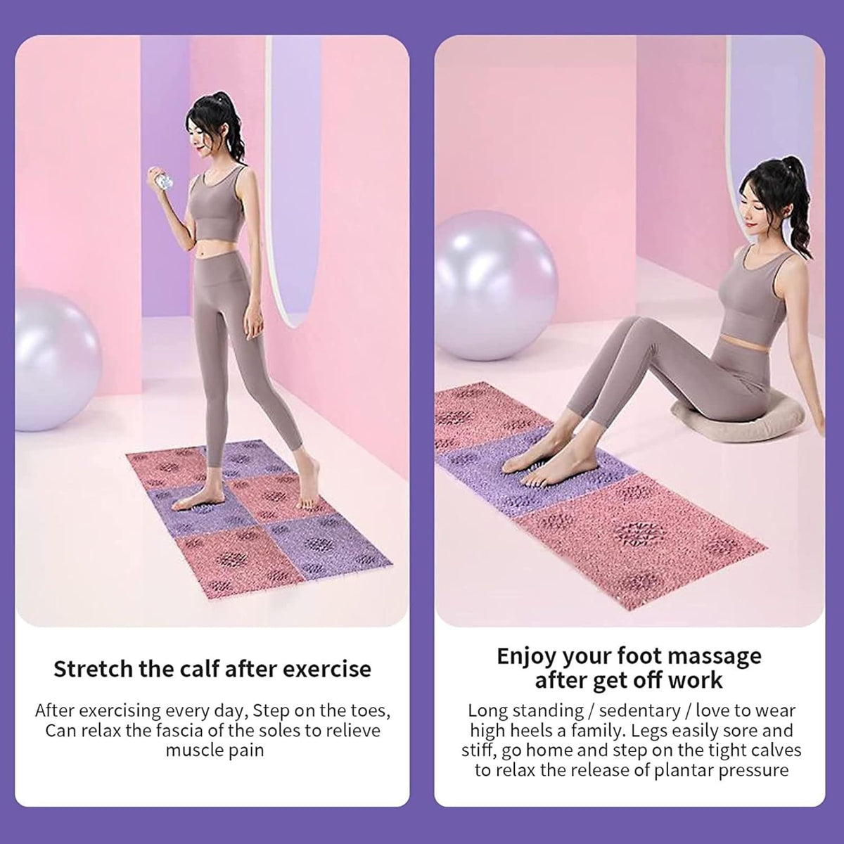 Pink Green 2 PCS Acupressure Mat A3098