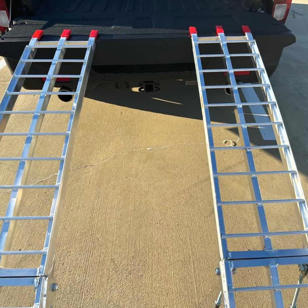 7.5ft Aluminum Folding ATV Ramps with Removable Support Legs, 2pcs R653285