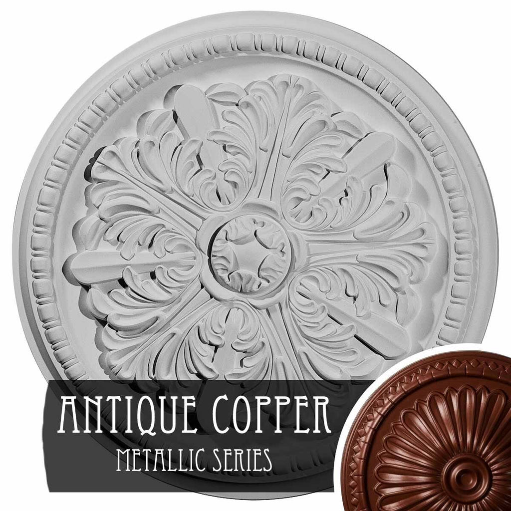 Hand-Painted Walnut Ceiling Medallion T944550