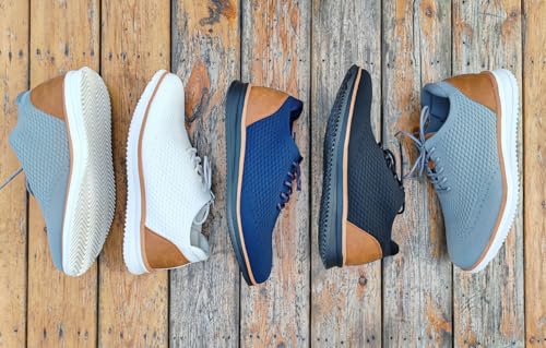 Men's Dress Sneakers Casual Walking Shoes Oxfords Mesh Comfortable Lightweight Breathable Lace-Up B136752