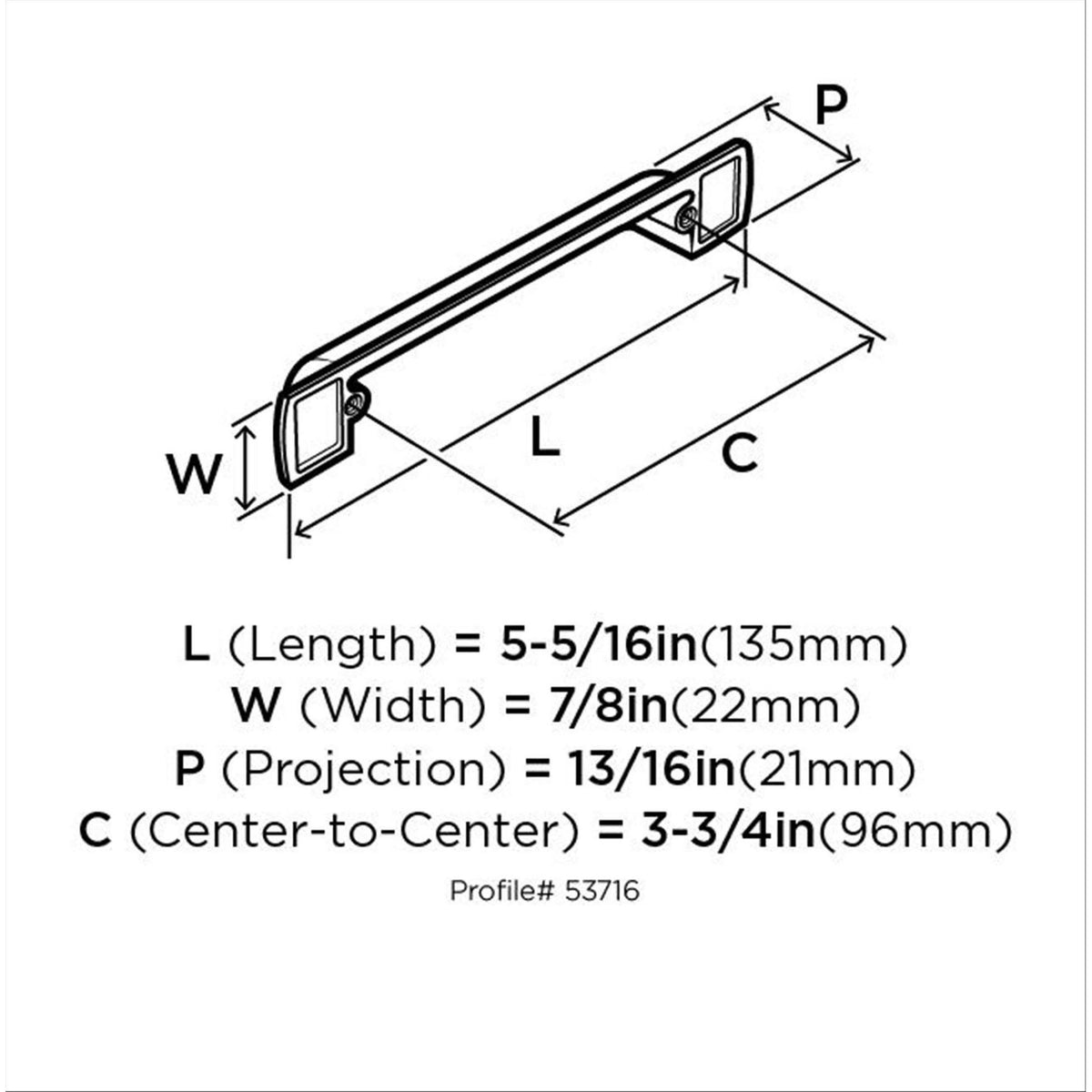 Cabinet Cup Pull 3-3/4 in 96 mm Satin Nickel 10 Pack I154