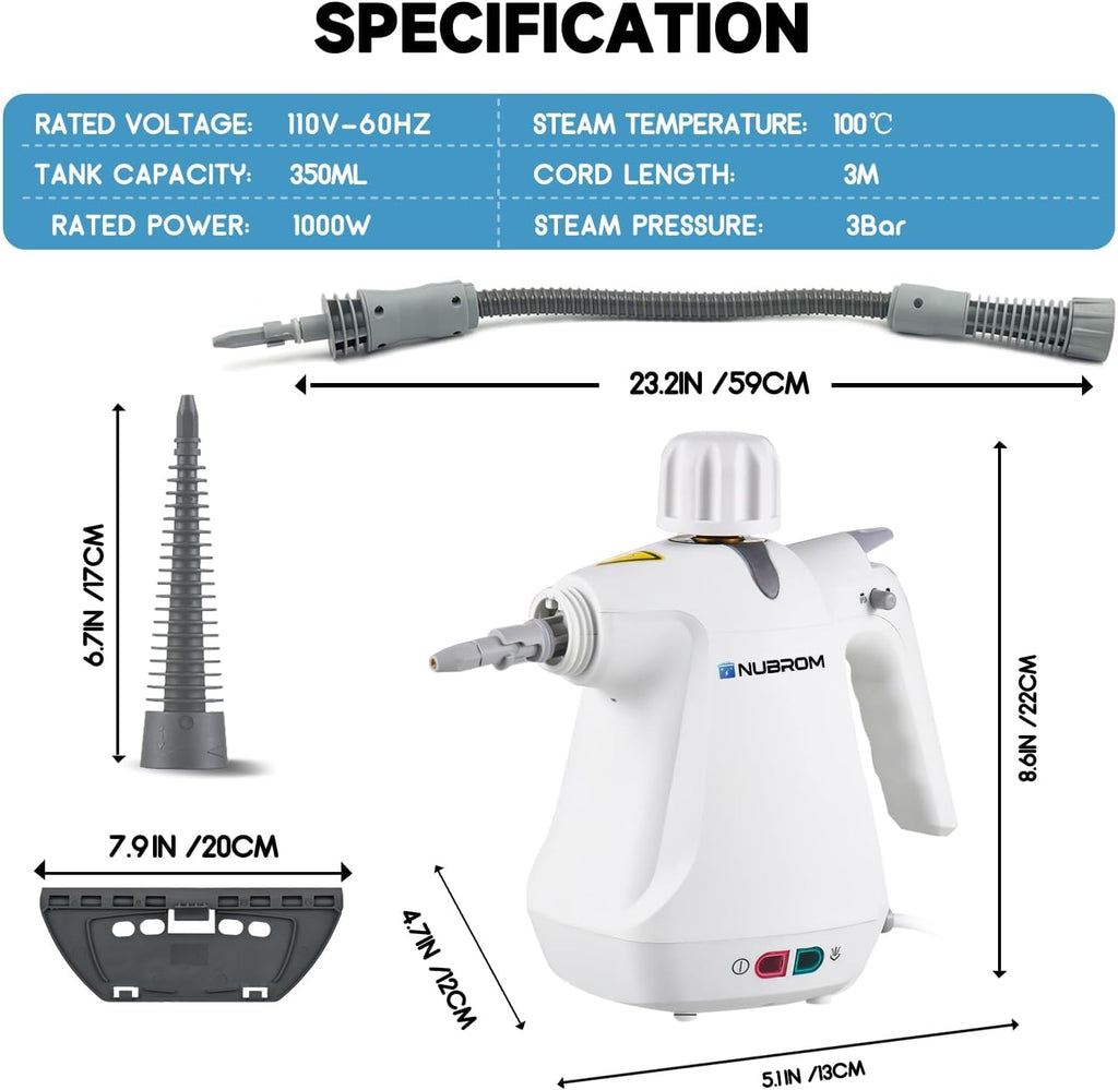 Pressurized Handheld Steam Cleaner with 10 pcs Accessories V28971