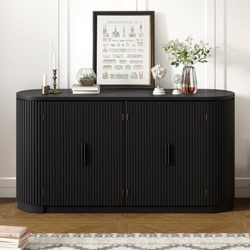 Beige Wooden Accent Storage Cabinet with 2 Doors and Adjustable Shelf X263591