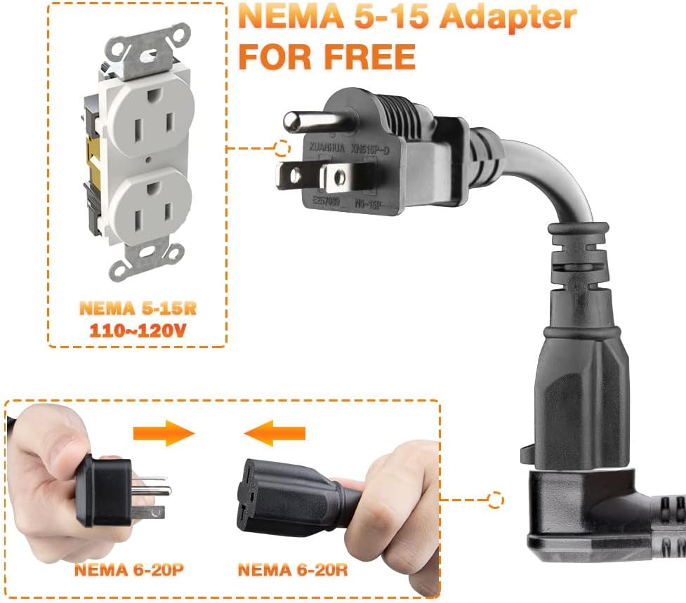 Level 1 10/16A Current Switchable Electric Car Charger with NEMA 5-15P Adapter Q574926