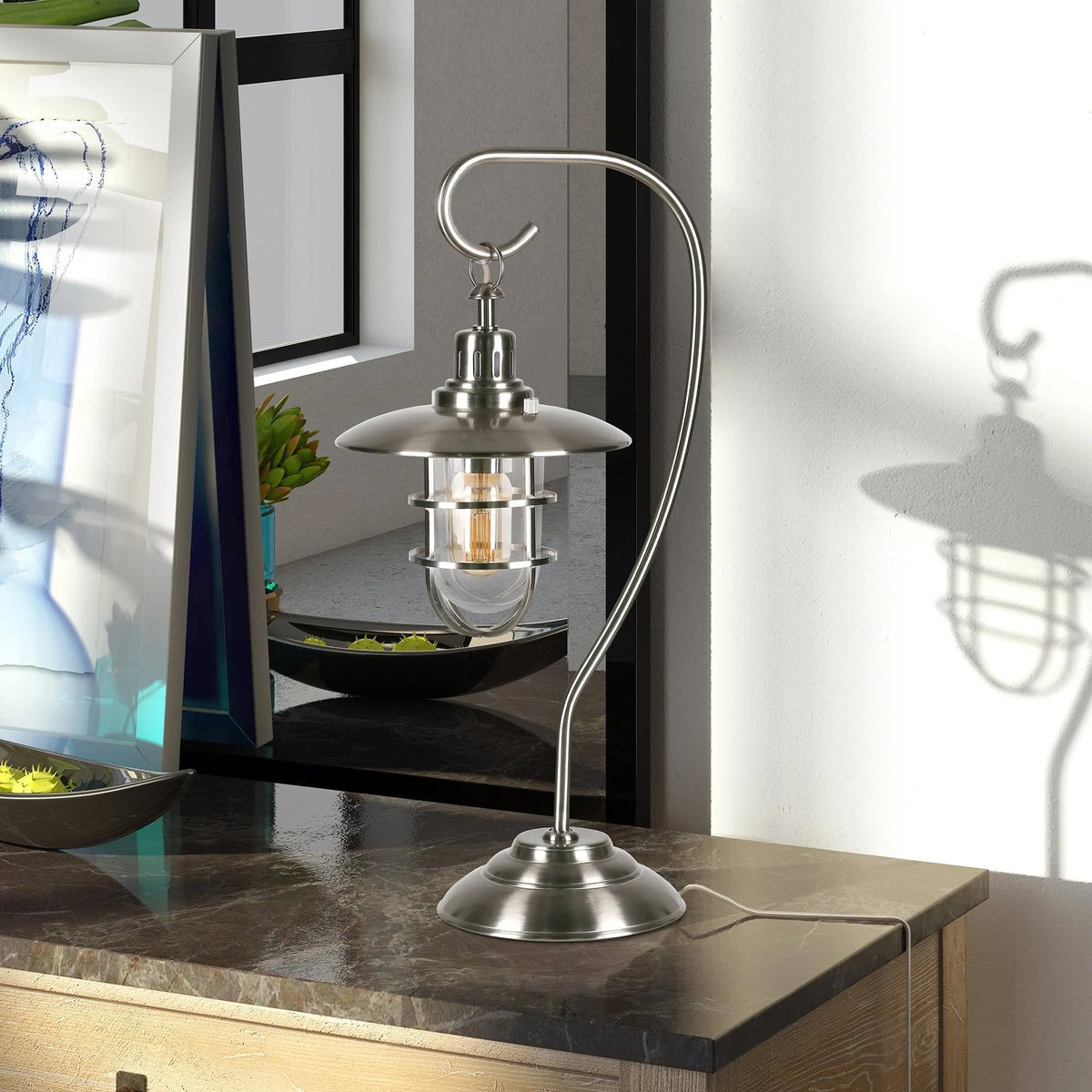 Blackened Bronze Lantern Lamp N373922
