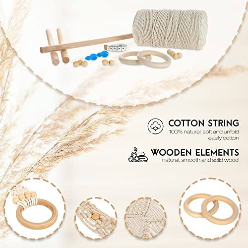 115 Pcs Macrame Kit with 220yd Cotton Yarn D16346