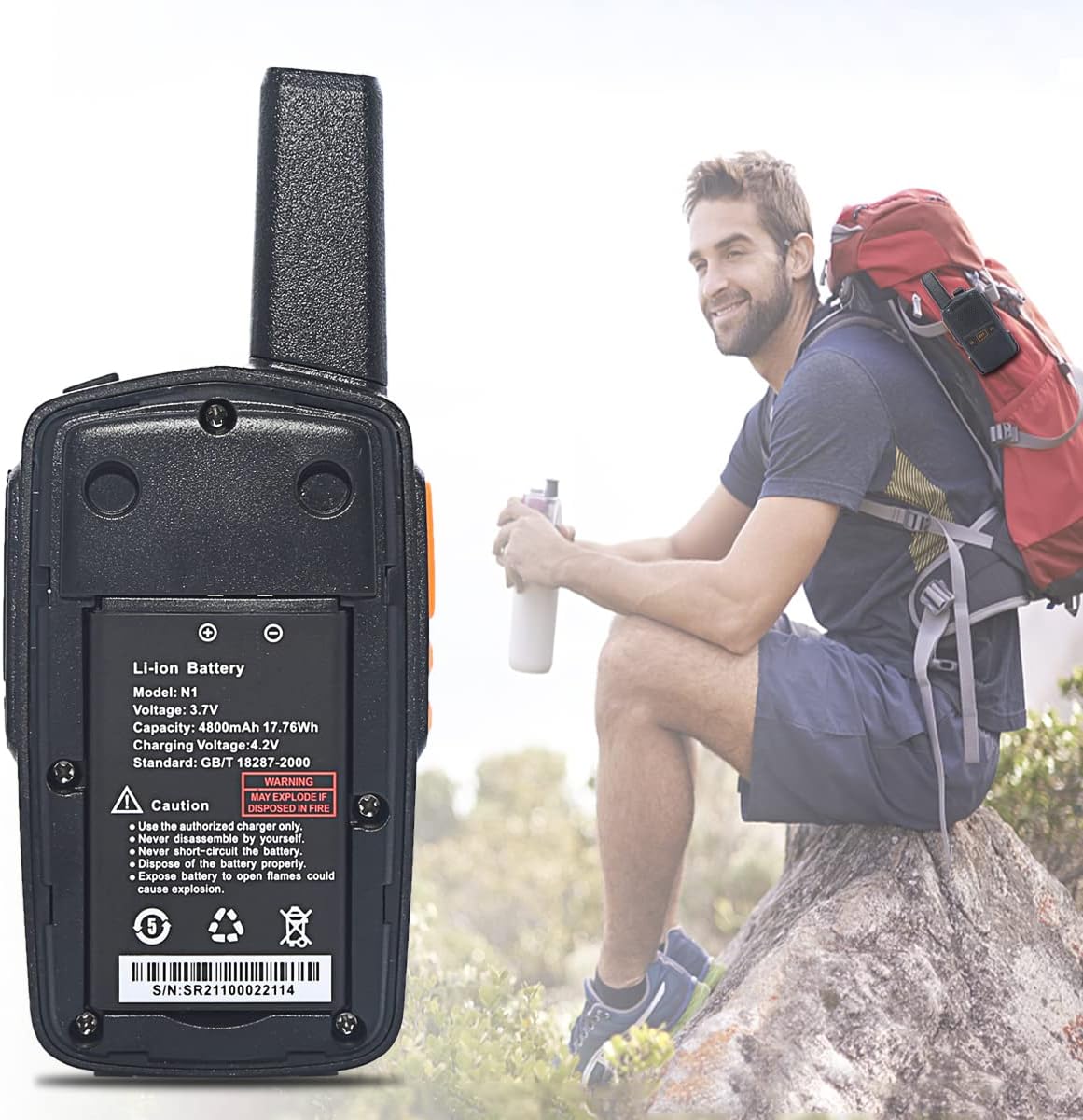 Wireless Intercom System 1.5 Mile Two Way Radio 2 Pack C786475